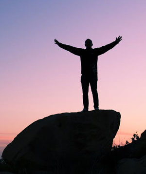 man on hill